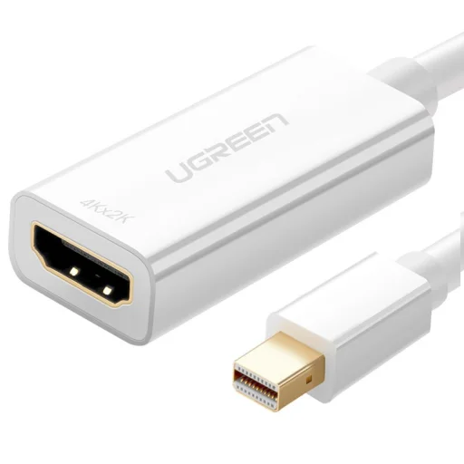 Ugreen FHD (1080p) HDMI (aljzat) - Mini DisplayPort (Bemenet - Thunderbolt 2.0) adapter, átalakító fehér (MD112 10460) - 1