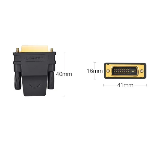 Ugreen HDMI (aljzat) - DVI 24+1 (csatlakozó) átalakító, adapter FHD 60Hz fekete (20124) - 5