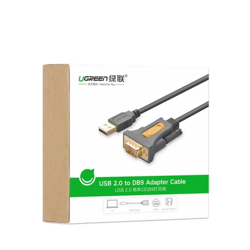 Ugreen USB - RS-232 (csatlakozó) átalakító, adapter kábel 1m fekete (CR104 20210) - 7