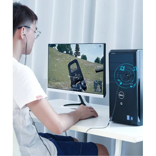 Ugreen 3.5mm elosztó, adapter audio és mikrofon jelre 20Cm fekete (AV140 20899) - 4