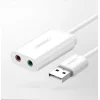 Ugreen USB 2.0 - 3.5mm mini jack külső hangkártya, adapter fehér (US205 30143) thumbnail