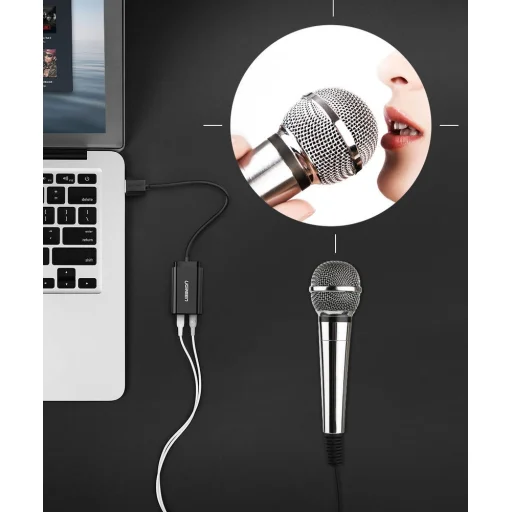 Ugreen USB 2.0 - 3.5mm mini jack külső hangkártya, adapter fehér (US205 30143) - 10