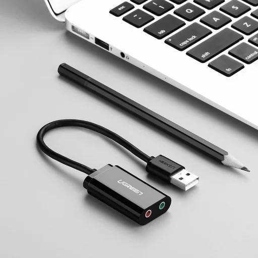 Ugreen USB 2.0 - 3.5mm mini jack külső hangkártya, adapter fehér (US205 30143) - 12
