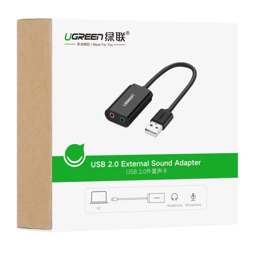 Ugreen USB 2.0 - 3.5mm mini jack külső hangkártya, adapter fehér (US205 30143) - 16