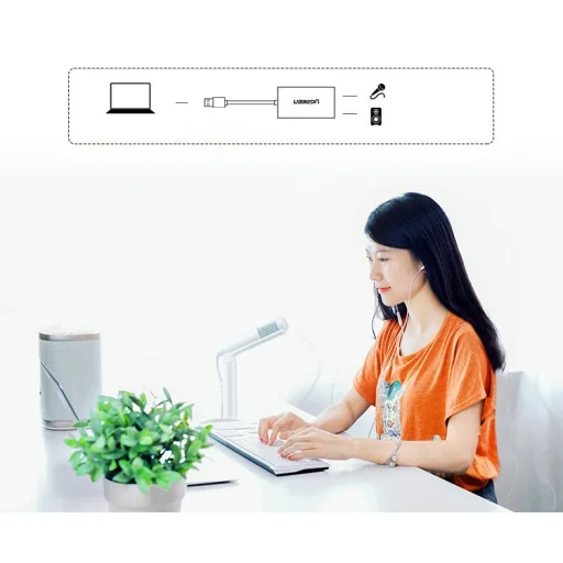 Ugreen USB 2.0 - 3.5mm mini jack külső hangkártya, adapter fehér (US205 30143) - 21