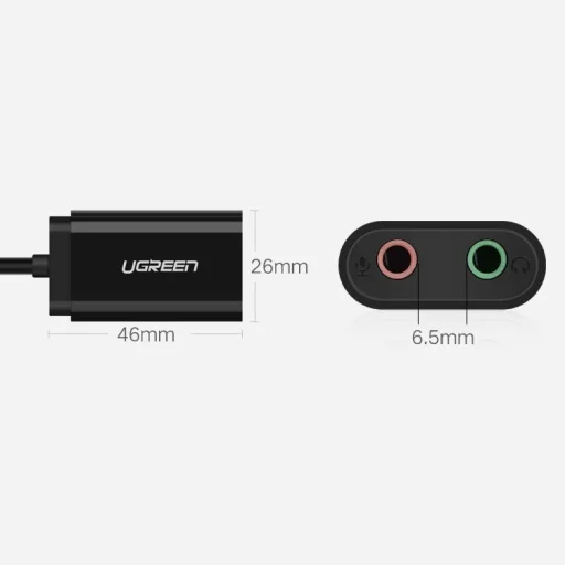 Ugreen USB 2.0 - 3.5mm mini jack külső hangkártya, adapter fehér (US205 30143) - 25