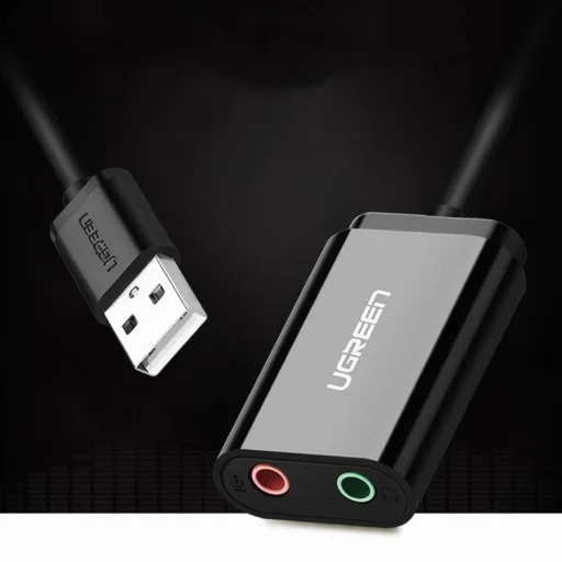 Ugreen USB 2.0 - 3.5mm mini jack külső hangkártya, adapter fehér (US205 30143) - 7