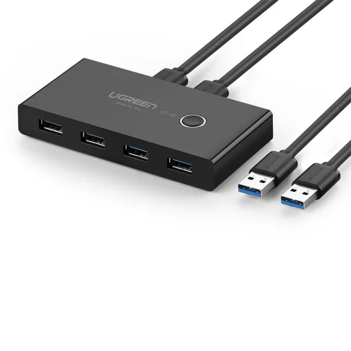 Ugreen 4xUSB 3.2 Gen 1 HUB elosztó, kapcsolóval fekete (US216 30768) - 3