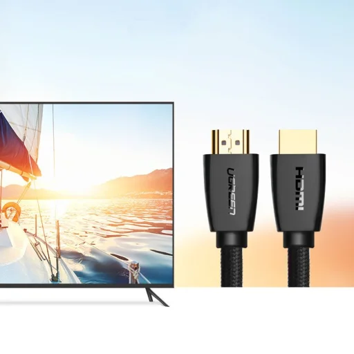 Ugreen High End HDMI 2.0 nylon fonatos kábel 4K 60Hz 3D 18Gbps HDR ARC Ethernet (HEC) 48bit 1.5m fekete (HD118 40409) - 2