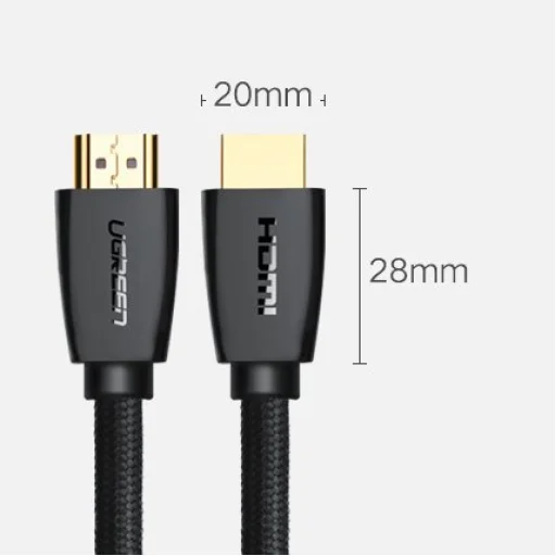 Ugreen High End HDMI 2.0 nylon fonatos kábel 4K 60Hz 3D 18Gbps HDR ARC Ethernet (HEC) 48bit 1.5m fekete (HD118 40409) - 24