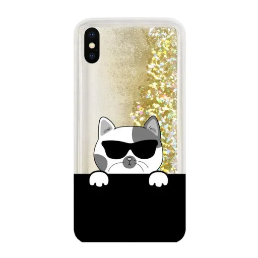 CaseGadget Liquid Cat tok iPhone X / XS arany - 1