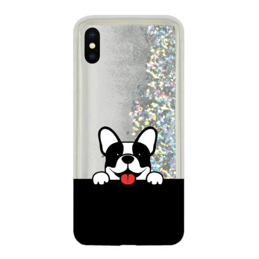 CaseGadget Liquid Buldog tok iPhone X / XS ezüst - 1