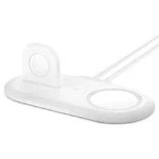 Spigen Magfit Duo Apple Magsafe És Apple Watch Töltő Tartó Fehér (AMP02797)