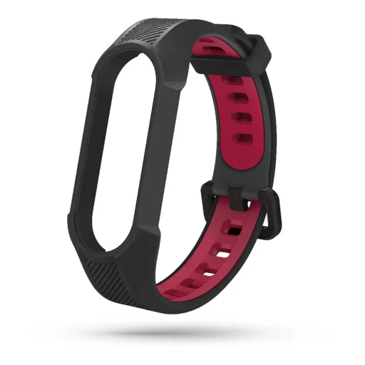 Xiaomi Mi Smart Band 5/6 Tech-protect Armour Óraszíj Fekete/piros - 1