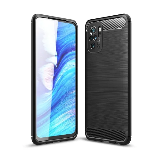 Xiaomi Redmi Note 10/10S Tech-Protect carbon mintájú TPU tok fekete - 1