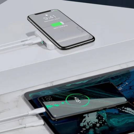 Baseus Mini S powerbank 10000mAh 18W Qi vezeték nélküli töltéssel 10W fehér (PPXFF10W-02) - 19