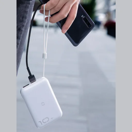 Baseus Mini S powerbank 10000mAh 18W Qi vezeték nélküli töltéssel 10W fehér (PPXFF10W-02) - 21