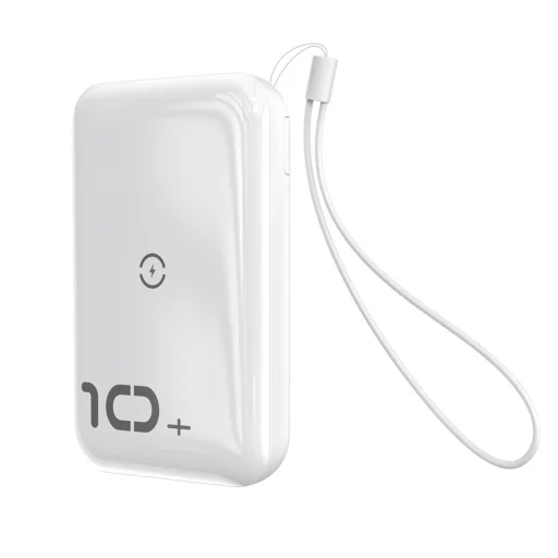Baseus Mini S powerbank 10000mAh 18W Qi vezeték nélküli töltéssel 10W fehér (PPXFF10W-02) - 10