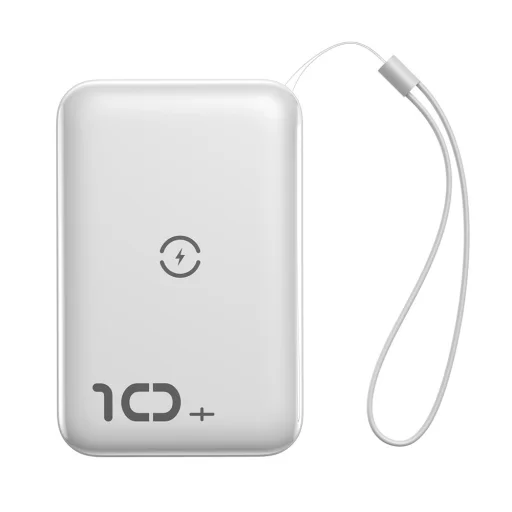 Baseus Mini S powerbank 10000mAh 18W Qi vezeték nélküli töltéssel 10W fehér (PPXFF10W-02) - 1