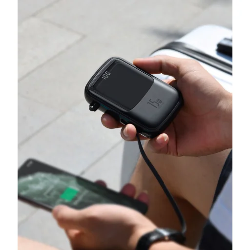 Baseus Q pow powerbank 10000 mAh 3A 15W 2x USB / USB Type-C integrált Type-C kábellel piros (PPQD-A09) - 16