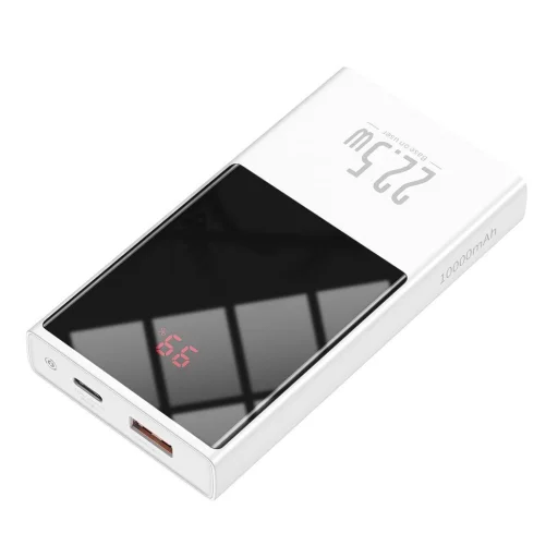 Baseus Super Mini powerbank 10000mAh, USB + USB-C, FCP, AFC, QC 3.0, PD, 22.5W fehér (PPMN-A02) - 2