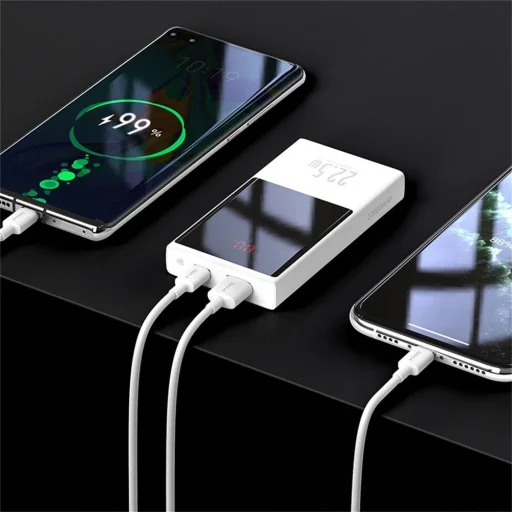 Baseus Super Mini powerbank 10000mAh, USB + USB-C, FCP, AFC, QC 3.0, PD, 22.5W fehér (PPMN-A02) - 11