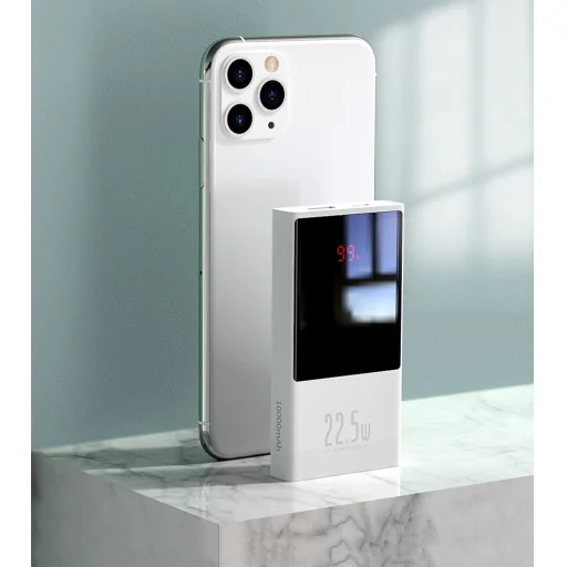 Baseus Super Mini powerbank 10000mAh, USB + USB-C, FCP, AFC, QC 3.0, PD, 22.5W fehér (PPMN-A02) - 12