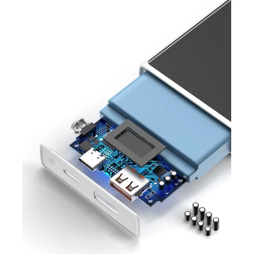 Baseus Super Mini powerbank 10000mAh, USB + USB-C, FCP, AFC, QC 3.0, PD, 22.5W fehér (PPMN-A02) - 15