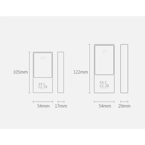 Baseus Super Mini powerbank 10000mAh, USB + USB-C, FCP, AFC, QC 3.0, PD, 22.5W fehér (PPMN-A02) - 18