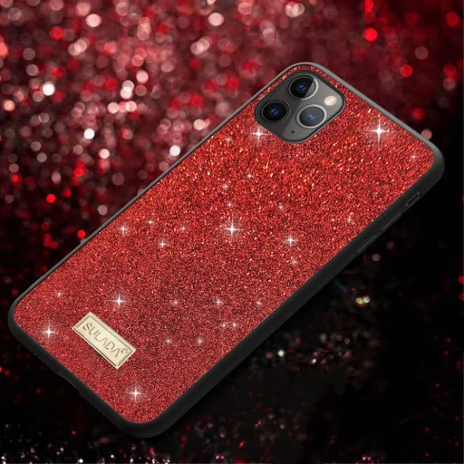 Samsung S21+ Plus SULADA Dazzling Glitter tok piros - 3