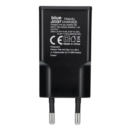 Blue Star Slim GaN USB-C QC4.0 PD 3A 20W TFK-SC-20WPD fekete Hálózati USB-C töltő adapter - 3