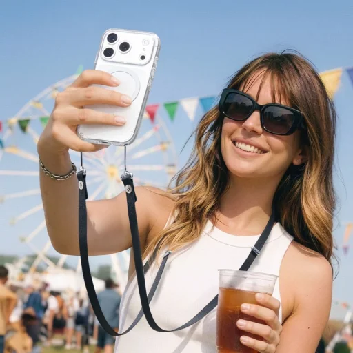 Spigen DA30L Lanyard Strap Crossbody Fekete - 12