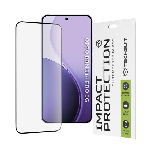 Oppo Reno14 Pro Fekete Techsuit 111D Teljes Fedés / Teljes Ragasztás Üveg üvegfólia - 1