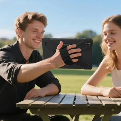 Samsung Galaxy Tab A11 Plus tok 4smarts Rugged Case Grip fekete tok - 2