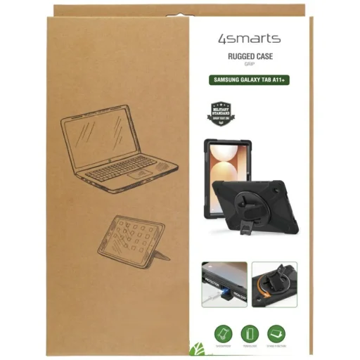 Samsung Galaxy Tab A11 Plus tok 4smarts Rugged Case Grip fekete tok - 4