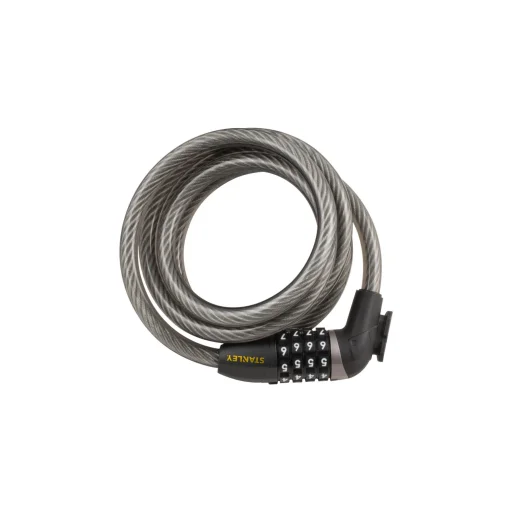 STANLEY S755-204 kábelkombinációs kerékpár zár, 9999 kombináció, 1800 mm hosszúság - 1