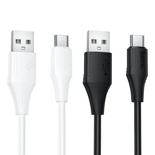 Szilikon kábel USB A-ról USB C-re, Hoco 3A 1 m X124 fekete - 4