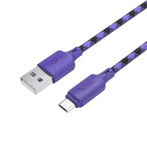 Micro USB kábel USB A - Micro USB Hoco 2,4A 1 m X116 átmenetes lila - 2