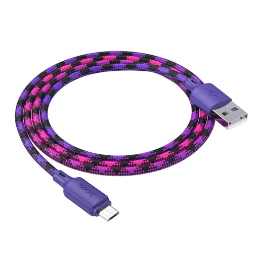 Micro USB kábel USB A - Micro USB Hoco 2,4A 1 m X116 átmenetes lila - 3