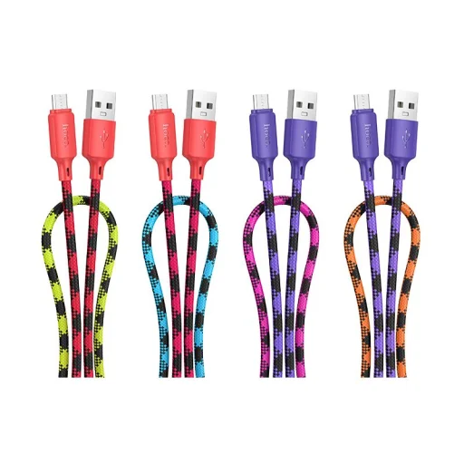 Micro USB kábel USB A - Micro USB Hoco 2,4A 1 m X116 átmenetes lila - 5