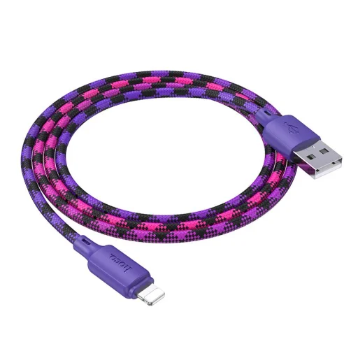 Hoco 2,4A 1 m Lightning USB kábel átmenetes lila - 3