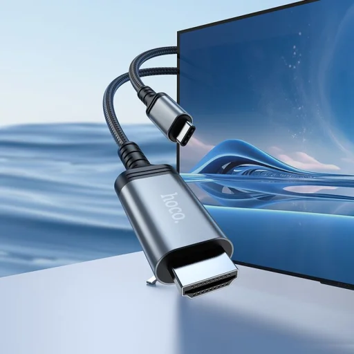 Screen mirroring kábel USB C HDMI-hez Hoco 4K 30Hz 1,8 m UA43 fém szürke - 6