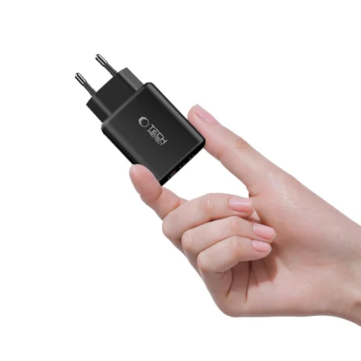 Tech-protect Nca65w-gan 3-portos hálózati töltő Pd 65w / Qc3.0 Fekete - 5