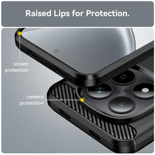 Xiaomi Redmi Note 15 Pro+ 5G Techsuit - Carbon Silicone - Fekete tok - 5