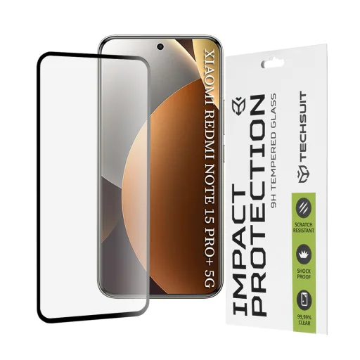 Xiaomi Redmi Note 15 Pro+ 5G Techsuit - 111D Full Cover / Full Glue Glass - Black üvegfólia - 1