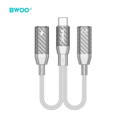BWOO Kettő az egyben Adapter 2 Type C port 3,5MM Jackhez BZ68 - 4