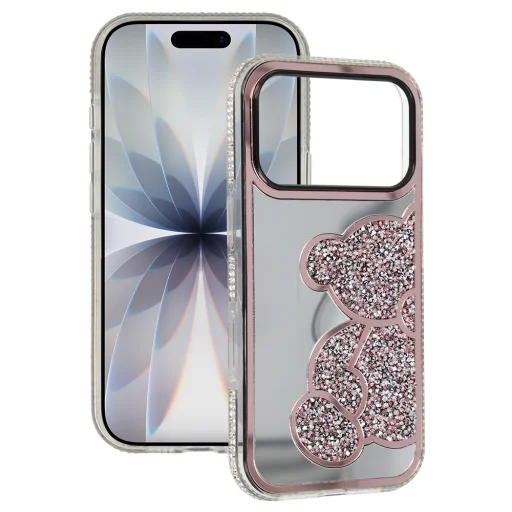  iPhone 17 Pro rózsaszín Teddy Bear tok - 1