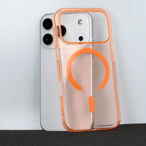  iPhone 17 Pro Átlátszó Slim Magsafe cosmic orange tok - 5