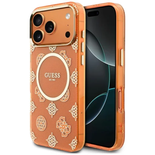 iPhone 17 Pro Max Guess IML Peony Dot MagSafe tok narancssárga - 1
