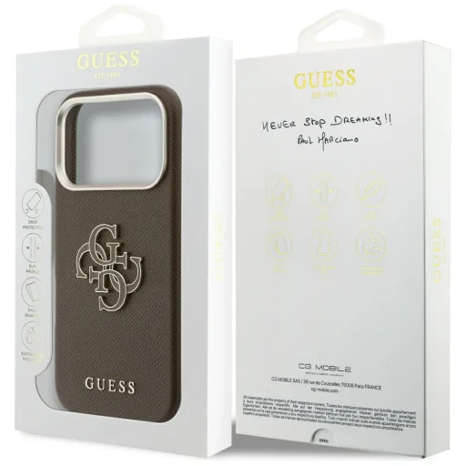 iPhone 17 Pro Max Guess FW Resin Logo barna tok - 8